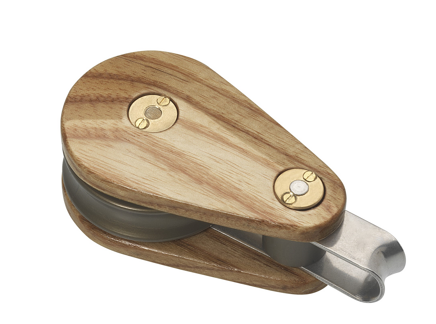 Size 3 - Wooden Single Block - Fixed Eye 3/8" line, PN: 50045